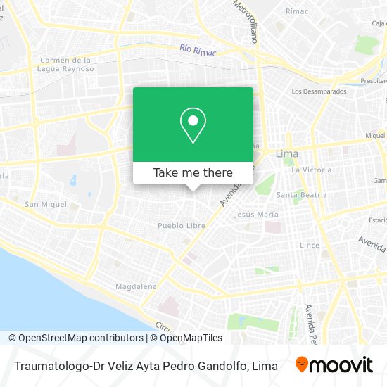 Traumatologo-Dr Veliz Ayta Pedro Gandolfo map