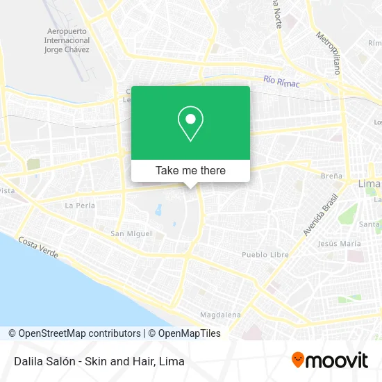 Mapa de Dalila Salón - Skin and Hair