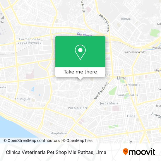 Clinica Veterinaria Pet Shop Mis Patitas map