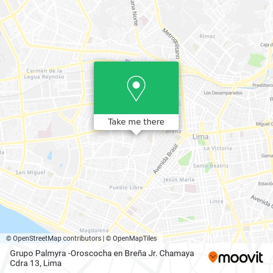 Mapa de Grupo Palmyra -Oroscocha en Breña Jr. Chamaya Cdra 13