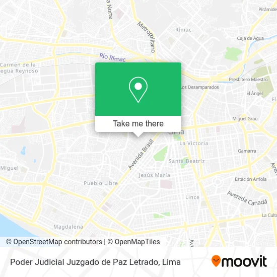 Poder Judicial Juzgado de Paz Letrado map