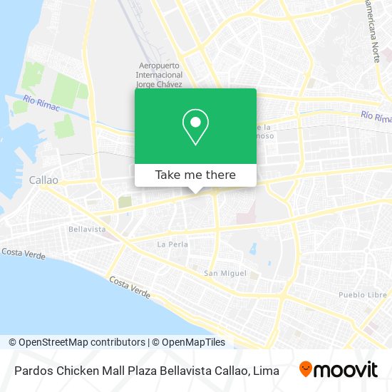 Mapa de Pardos Chicken Mall Plaza Bellavista Callao