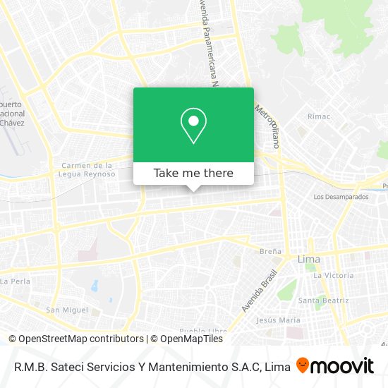 R.M.B. Sateci Servicios Y Mantenimiento S.A.C map