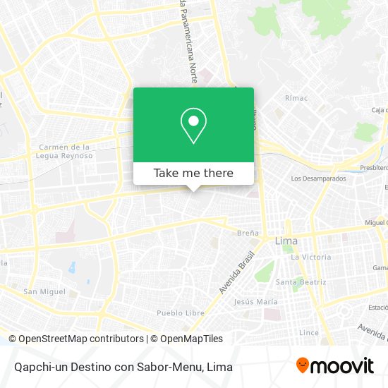 Qapchi-un Destino con Sabor-Menu map