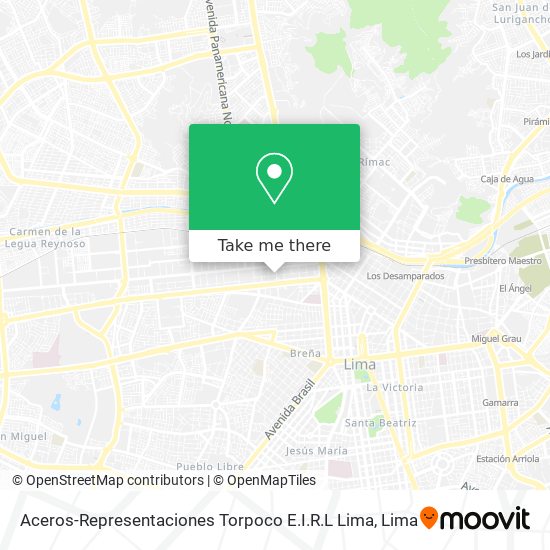 Aceros-Representaciones Torpoco E.I.R.L Lima map
