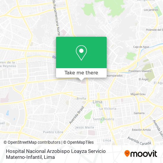 Mapa de Hospital Nacional Arzobispo Loayza Servicio Materno-Infantil