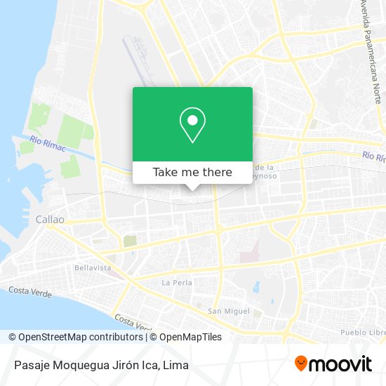 Mapa de Pasaje Moquegua Jirón Ica