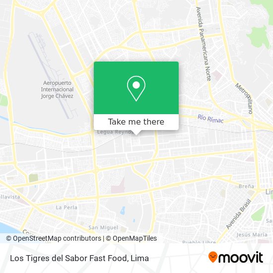 Los Tigres del Sabor Fast Food map