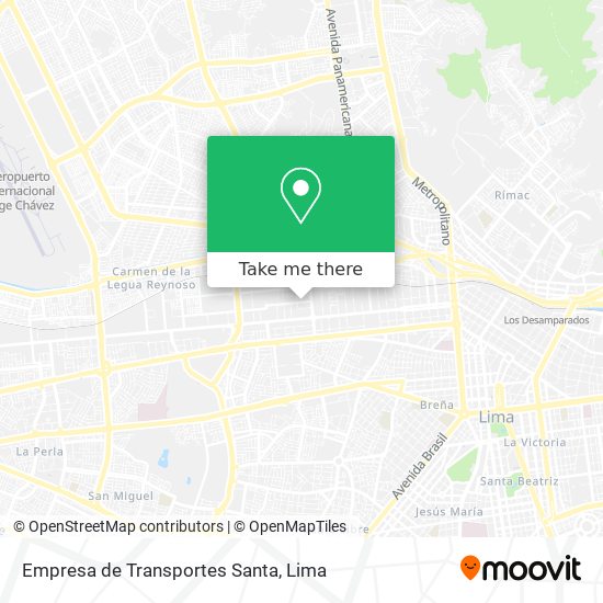 Mapa de Empresa de Transportes Santa