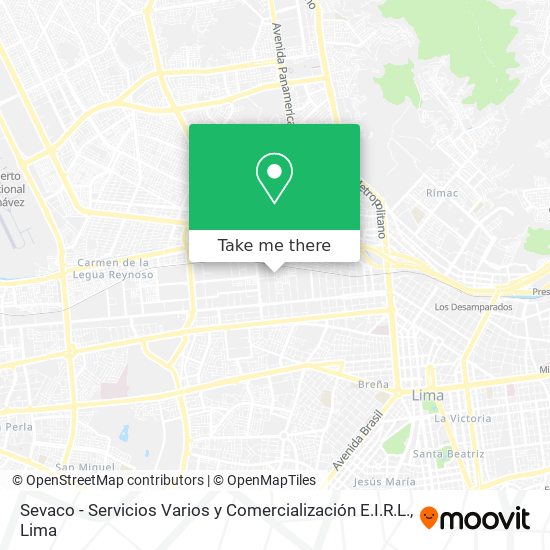 Mapa de Sevaco - Servicios Varios y Comercialización E.I.R.L.