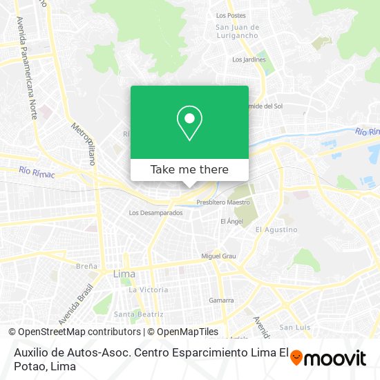 Auxilio de Autos-Asoc. Centro Esparcimiento Lima El Potao map