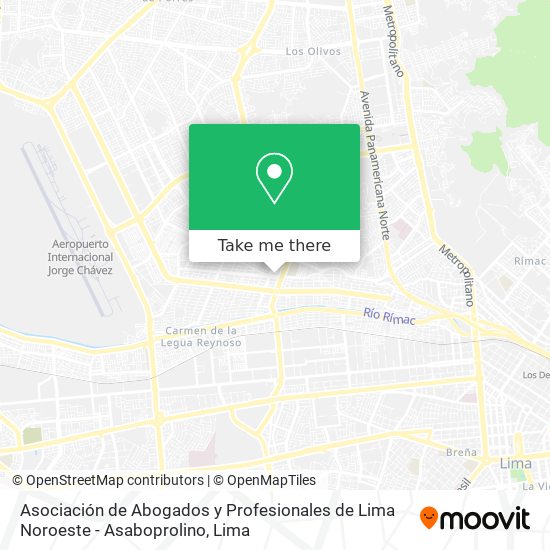 Asociación de Abogados y Profesionales de Lima Noroeste - Asaboprolino map