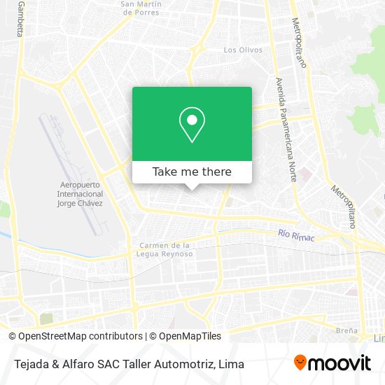Mapa de Tejada & Alfaro SAC Taller Automotriz