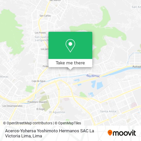 Mapa de Aceros-Yohersa Yoshimoto Hermanos SAC La Victoria Lima