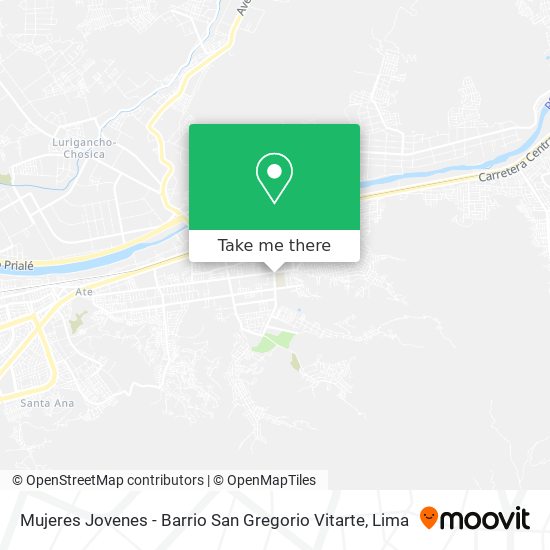 Mujeres Jovenes - Barrio San Gregorio Vitarte map