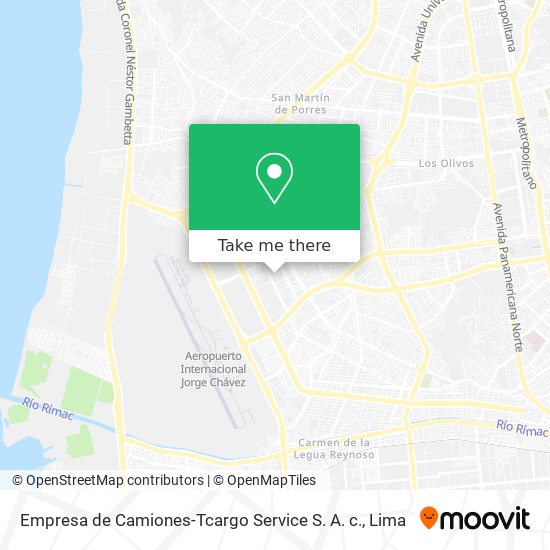 Mapa de Empresa de Camiones-Tcargo Service S. A. c.