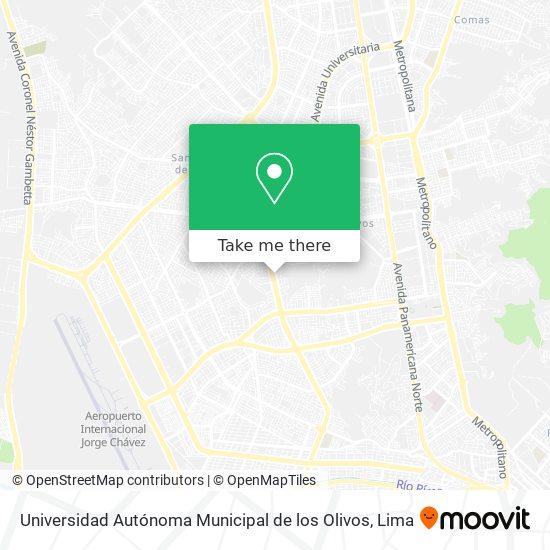 Universidad Autónoma Municipal de los Olivos map