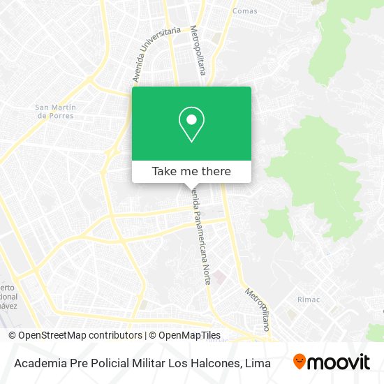 Mapa de Academia Pre Policial Militar Los Halcones