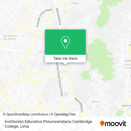 Mapa de Institución Educativa Preuniversitaria Cambridge College