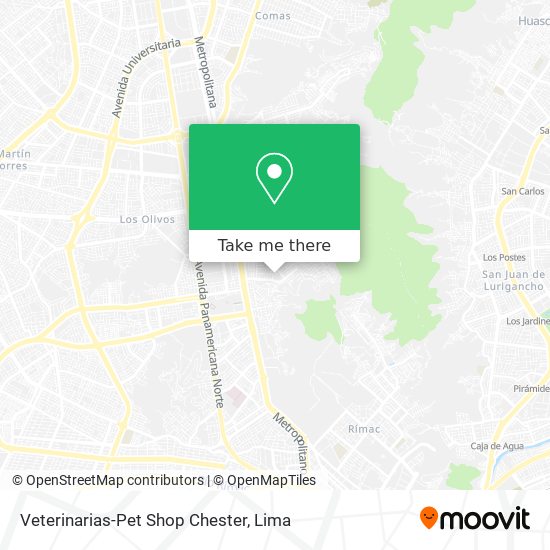 Mapa de Veterinarias-Pet Shop Chester