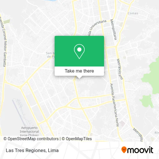 Las Tres Regiones map