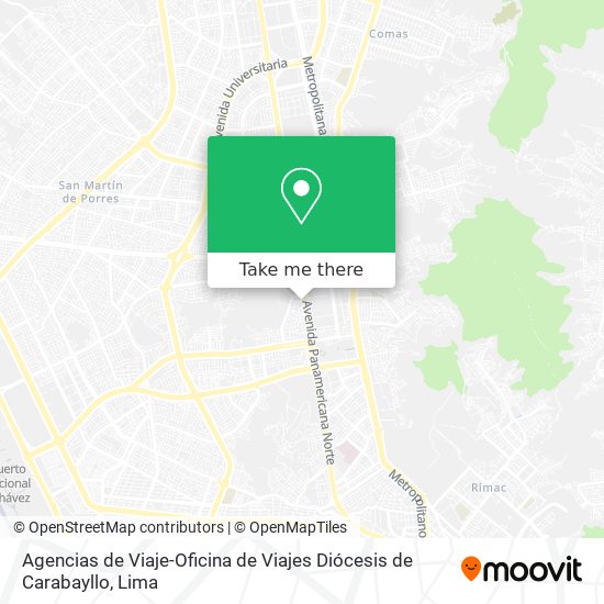 Agencias de Viaje-Oficina de Viajes Diócesis de Carabayllo map