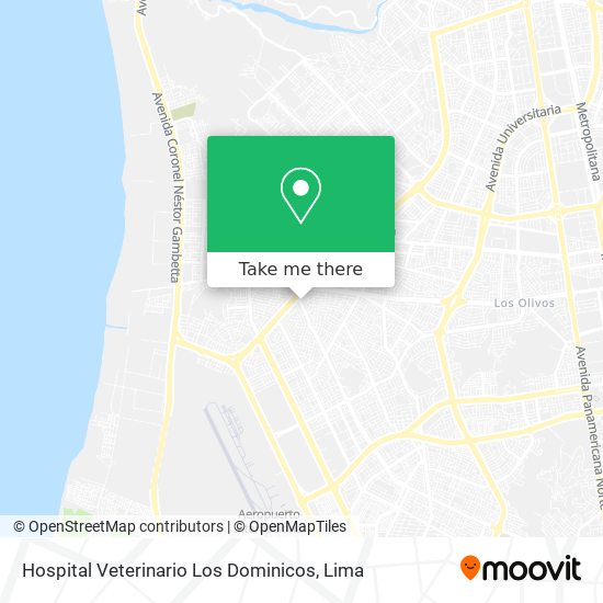 Hospital Veterinario Los Dominicos map