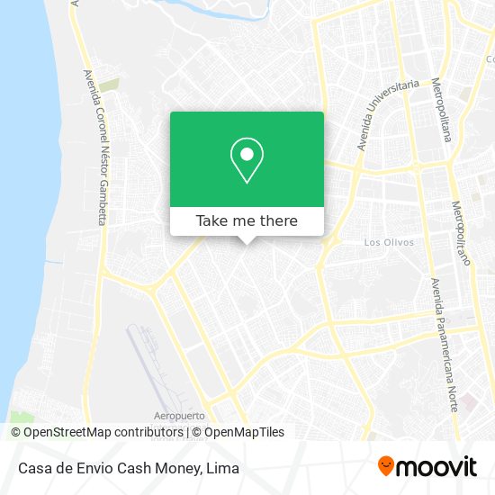 Mapa de Casa de Envio Cash Money