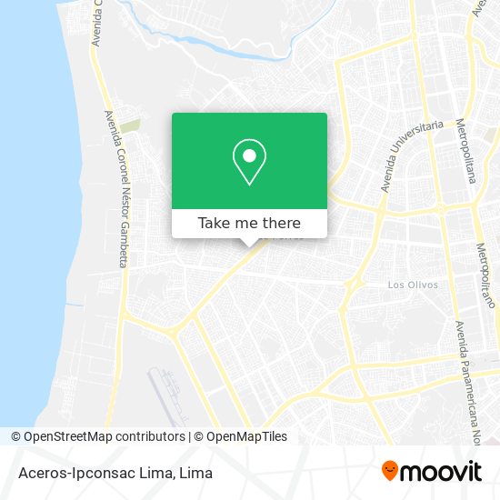 Aceros-Ipconsac Lima map