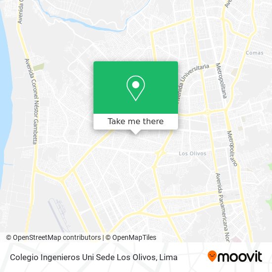 Mapa de Colegio Ingenieros Uni Sede Los Olivos