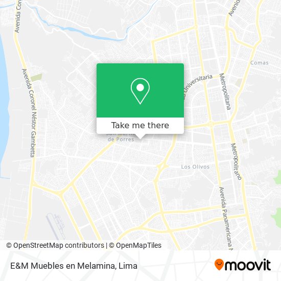 Mapa de E&M Muebles en Melamina