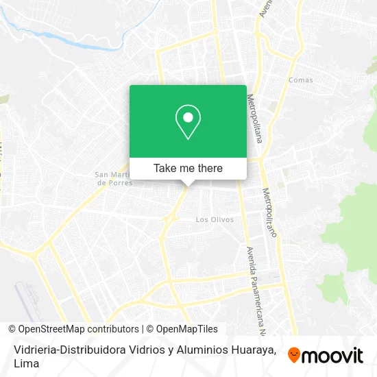 Mapa de Vidrieria-Distribuidora Vidrios y Aluminios Huaraya