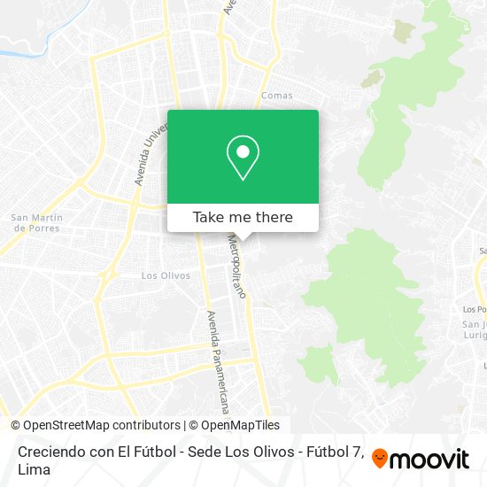 Mapa de Creciendo con El Fútbol - Sede Los Olivos - Fútbol 7