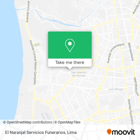 Mapa de El Naranjal Servicios Funerarios