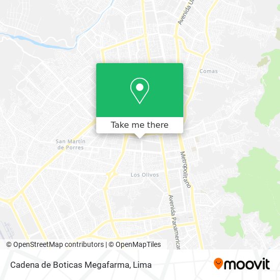Cadena de Boticas Megafarma map
