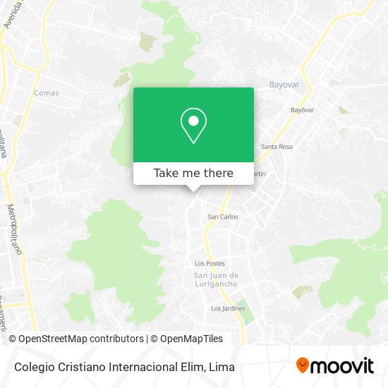 Mapa de Colegio Cristiano Internacional Elim