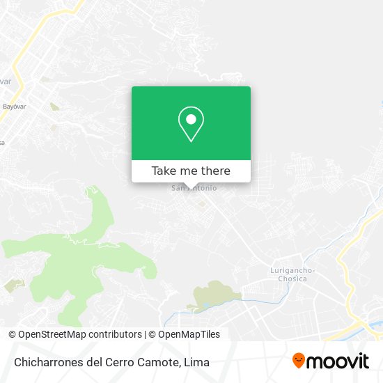 Mapa de Chicharrones del Cerro Camote