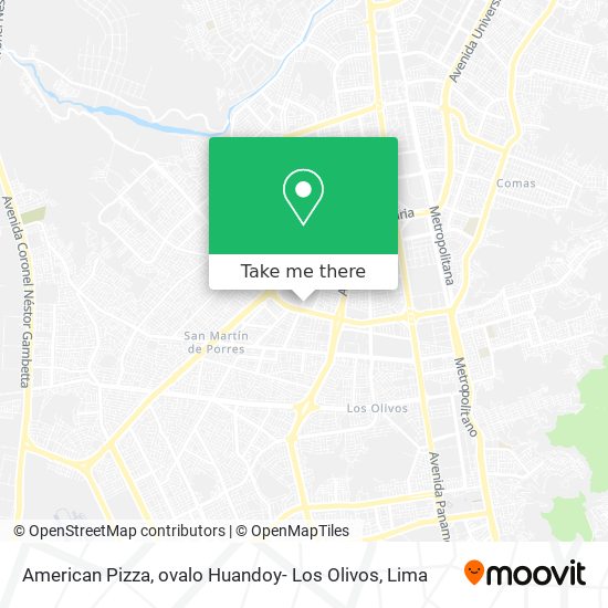 American Pizza, ovalo Huandoy- Los Olivos map