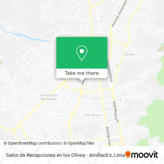 Salón de Recepciones en los Olivos - Amillack's map