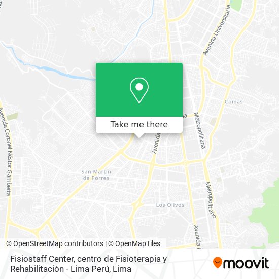 Mapa de Fisiostaff Center, centro de Fisioterapia y Rehabilitación - Lima Perú