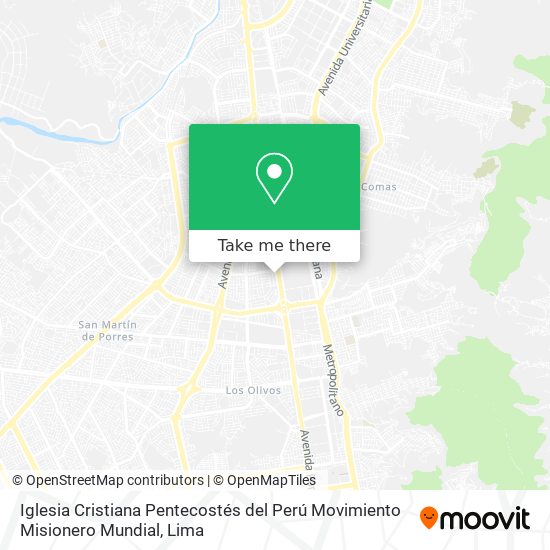 Iglesia Cristiana Pentecostés del Perú Movimiento Misionero Mundial map
