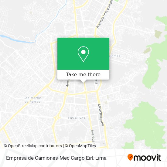 Mapa de Empresa de Camiones-Mec Cargo Eirl