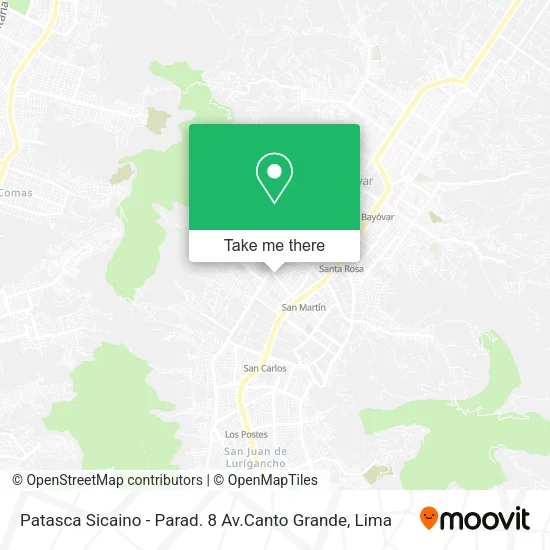 Mapa de Patasca Sicaino - Parad. 8 Av.Canto Grande