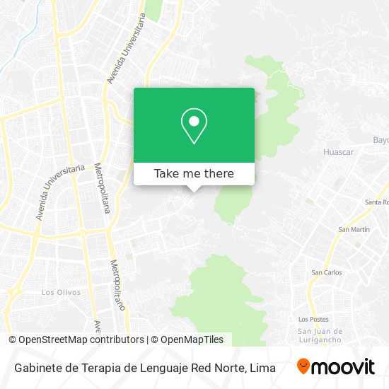 Mapa de Gabinete de Terapia de Lenguaje Red Norte