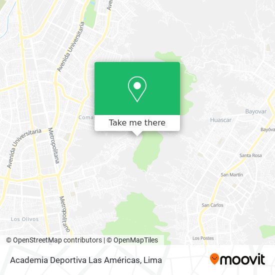 Mapa de Academia Deportiva Las Américas