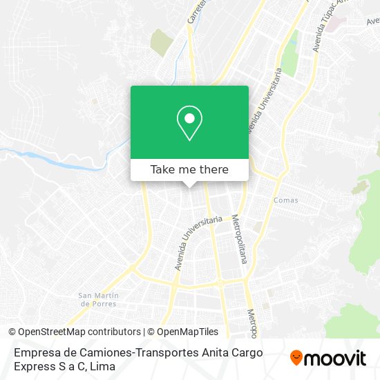 Empresa de Camiones-Transportes Anita Cargo Express S a C map