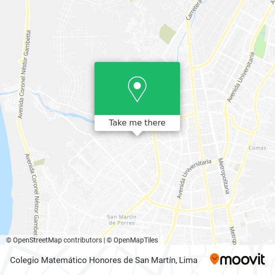 Colegio Matemático Honores de San Martín map