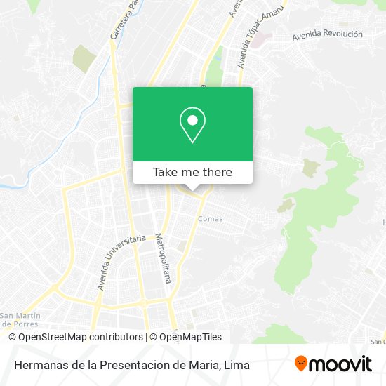 Mapa de Hermanas de la Presentacion de Maria