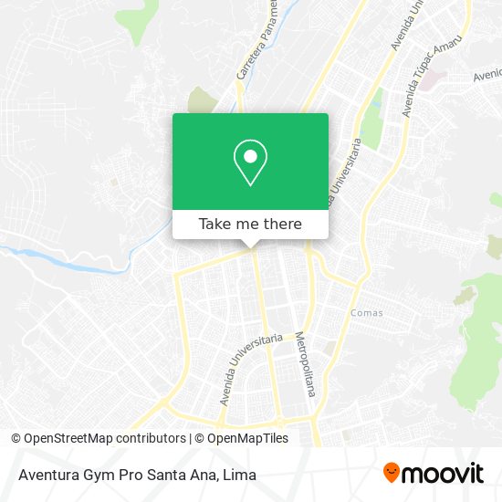 Aventura Gym Pro Santa Ana map