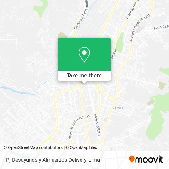 Pj Desayunos y Almuerzos Delivery map